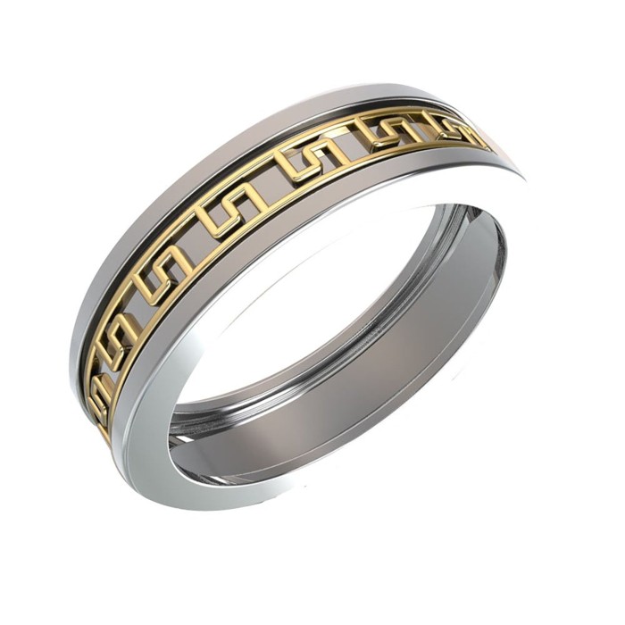 Wedding Band for Men in 10 kt White gold and Yellow gold Dual Tone Wedding band For Women